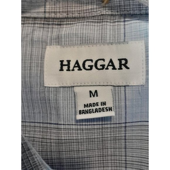 Men's Plaid Haggar Shirt Size M - Picture 3 of 4